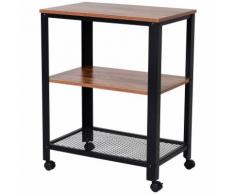 Carrello Portavivande Da Cucina 3 Ripiani 60x40x76,5 Cm In Metallo E Legno Benzoni Nero