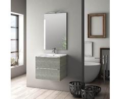 Mobile Da Bagno Sospeso Con Lavabo Specchio E Lampada A Led Tft Luna Grigio Rè Di Londra