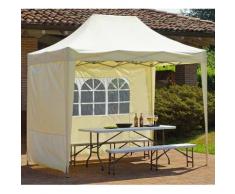 Gazebo Pieghevole Da Giardino In Ferro E Alluminio 3x2m Vorghini Limber Bianco