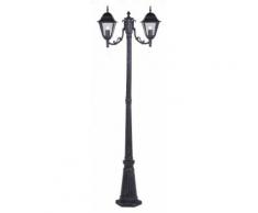 Lampione 2 Luci Da Giardino H200cm In Alluminio Bauer Grigio