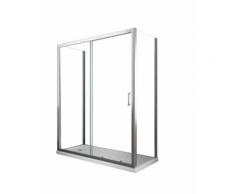 Box Doccia 3 Lati 90x150x90 Cm 1 Anta Scorrevole In Cristallo Trasparente 6mm H190 Ginelli Four