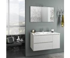 Mobile Da Bagno Sospeso Con Lavabo Specchio E Lampada A Led Tft Febe Bianco Rè Di Londra