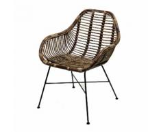 Poltrona Da Giardino In Rattan 58x68h83cm Adami Marrone