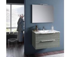 Mobile Da Bagno Sospeso Con Lavabo Specchio E Lampada A Led Tft Luna Grigio Rè Di Londra