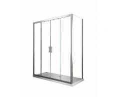 Box Doccia Angolare 80x190 Cm 2 Ante Scorrevoli In Cristallo Trasparente 6mm H190 Ginelli Four