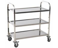 Carrello Portavivande Da Cucina 3 Ripiani In Acciaio Inox 85x45x90 Cm Benzoni