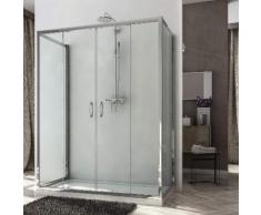 Box Doccia 3 Lati 90x160x90 Cm 2 Ante Scorrevoli In Cristallo Trasparente 6mm H185 Fosterberg Kolding Trio