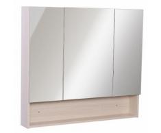 Specchio Armadietto Da Bagno Pensile 3 Ante In Legno 90x13.5x80 Cm Pirali