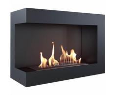 Camino A Bioetanolo Da Incasso 70x48x28cm Flig Tampa Nero Angolo A Sinistra