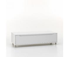 Cassettiera Con Ruote 1 Cassetto 120x45x32 Cm In Legno Tft Belsk Bianco Opaco
