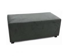 Panca In Velluto 100x48x44 Cm Soriani Grigio Scuro