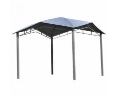 Gazebo Da Giardino 3x3m In Acciaio Nero Miozzi