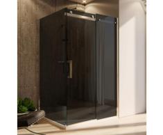 Box Doccia Angolare 70x120 Cm 1 Anta Scorrevole In Cristallo Fumè 8mm H195 Ol Docce Euclide