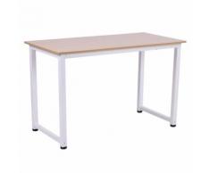 Scrivania Da Ufficio 120x60 Cm In Metallo Benzoni Natural Bianca