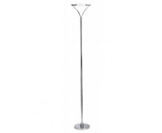 Piantana Fusto Metallo Attorcigliato Diffusore Vetro Greca Lampada Rustica Vintage E27 Ambiente I-249/00600