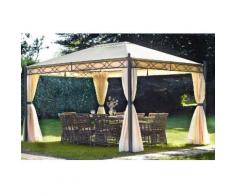 Gazebo Da Giardino In Ferro 3x4m Vorghini Iron Sabbia
