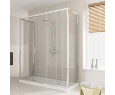 Box Doccia 3 Lati 75x160x75 Cm 2 Ante Scorrevoli In Cristallo Trasparente 6mm H198 Fosterberg Viborg Trio
