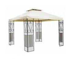 Gazebo Da Giardino In Acciaio 3x3m Bauer Ecrù