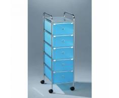 Cassettiera In Acciaio 5 Cassetti In Pvc 30,5x37x98cm Fumer Getty Blu