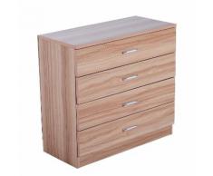 Cassettiera Con 4 Cassetti In Legno 72x33.5x67 Cm Benzoni