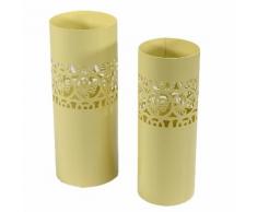 Set 2 Portaombrelli In Metallo ø24x24h60cm Adami Farfalle E Cerchi Crema