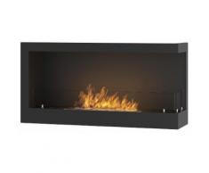 Camino A Bioetanolo Da Incasso 90x45x24 Cm Dumas Corner 900 Right Nero Con Vetro