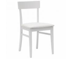 Sedia Imbottita In Legno Seduta In Ecopelle La Seggiola New Age Bianco