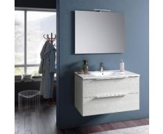 Mobile Da Bagno Sospeso Con Lavabo Specchio E Lampada A Led Tft Luna Bianco Rè Di Londra