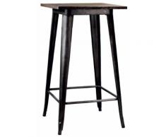 Tavolino Da Bar In Metallo Top Legno Adami Bristol Marrone
