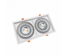 Faretto LED COB 2x20w Faro led a incasso orientabile a ghiera i5-20WX2