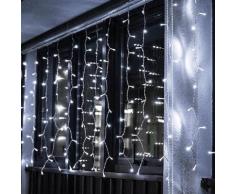 Ghirlanda a tenda 14 pendenti 140 led IP44 luce Bianca 3 metri GHI-140LED-WH