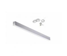 Plafoniera LED 24W 120x3,5x7cm da Sospensione con cavo acciaio Grigio PI-3-24W