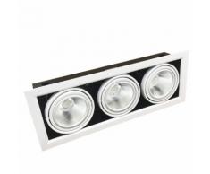 Portafaretto AR111 Orientabile 3x20w Completa di 3 Faretti LED Ghiera Silamp