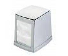 Portatovaglioli in ABS cromato MDL Dimensioni mm 110x135x140h Capacità 200 salviette Tamponi in gomma alla base Modello 908052