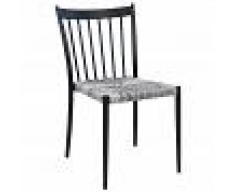 Milani Home GARDENIA - sedia da giardino in alluminio e rattan sintetico impilabile