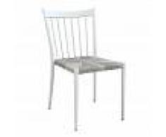 Milani Home GARDENIA - sedia da giardino in alluminio e rattan sintetico impilabile