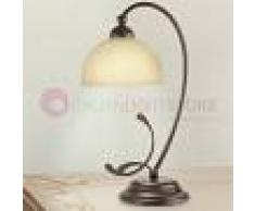 Lam Export Asiago Lampada Da Comodino Rustica In Ferro Battuto