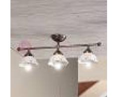 Ceramiche Borso Riparbella Plafoniera A 3 Luci In Ceramica E Ottone Rustico Country
