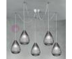 Due P Illuminazione Goccia Lampada A Sospensione A 5 Luci In Vetro Design Moderno