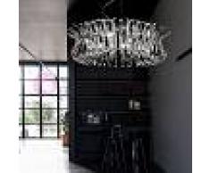 Metal Lux Light snc Wave Sospensione Lampadario Cromo D80 Vetri Cristallo Design