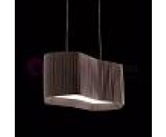 Selene Illuminazione Calliope Sospensione Maxi Paralume Allungato In Tessuto L.70 Design Moderno
