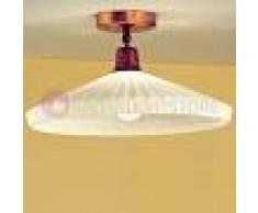 Febo Light Tosca Plafoniera Lampada Soffitto D. 40 Ottone Anticato E Vetro Scavo Rustica Country