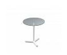 Twist Design Tavolino Leo con base in legno bianco e top in vetro