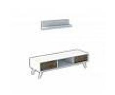 Matte Maison Mobile Porta TV Aspen bianco con cassetti color noce