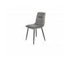 Duzzle Sedia Chynthia in similpelle vintage grigia