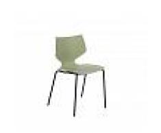 Duzzle Sedia Speedy verde in metallo e polipropilene OM/365/VC