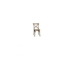 Sedia da interno TESR Struttura in legno Effetto anticato Seduta in rattan Modello 1188-HT36