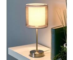 Affascinante lampada da comodino Nica grigia