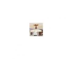 Febo Light Tosca Plafoniera Lampada Soffitto D. 30 Ottone Anticato E Vetro Scavo Rustica Country