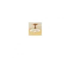 Febo Light Tosca Plafoniera Lampada Soffitto D. 22 Ottone Anticato E Vetro Scavo Rustica Country